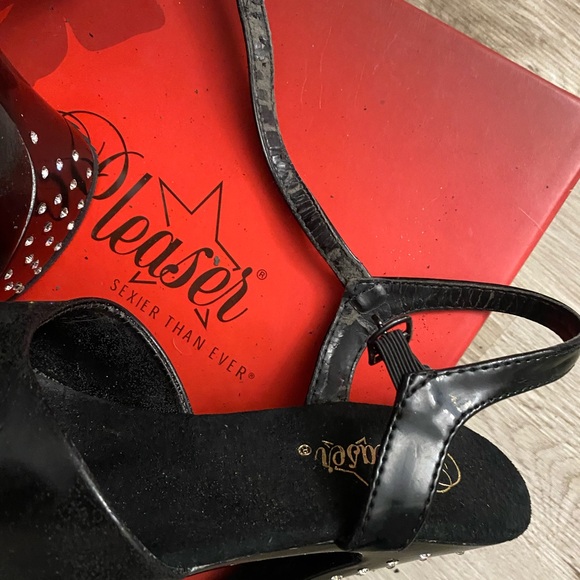 Pleaser Black and Silver Studded Platforms - Picture 8 of 12